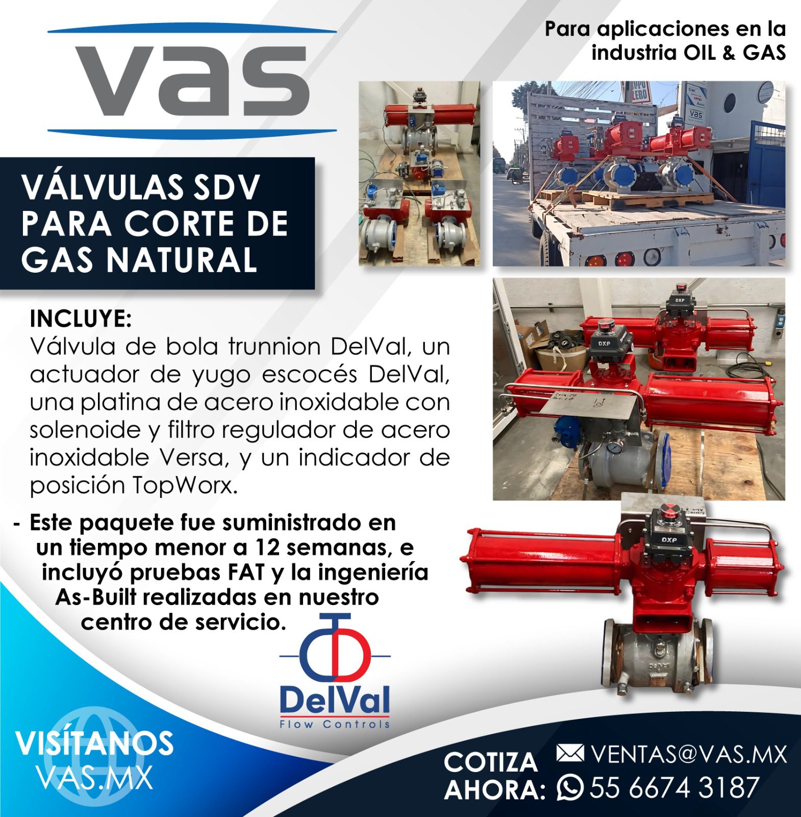 Válvulas SDV para sistemas de quemadores en Pemex