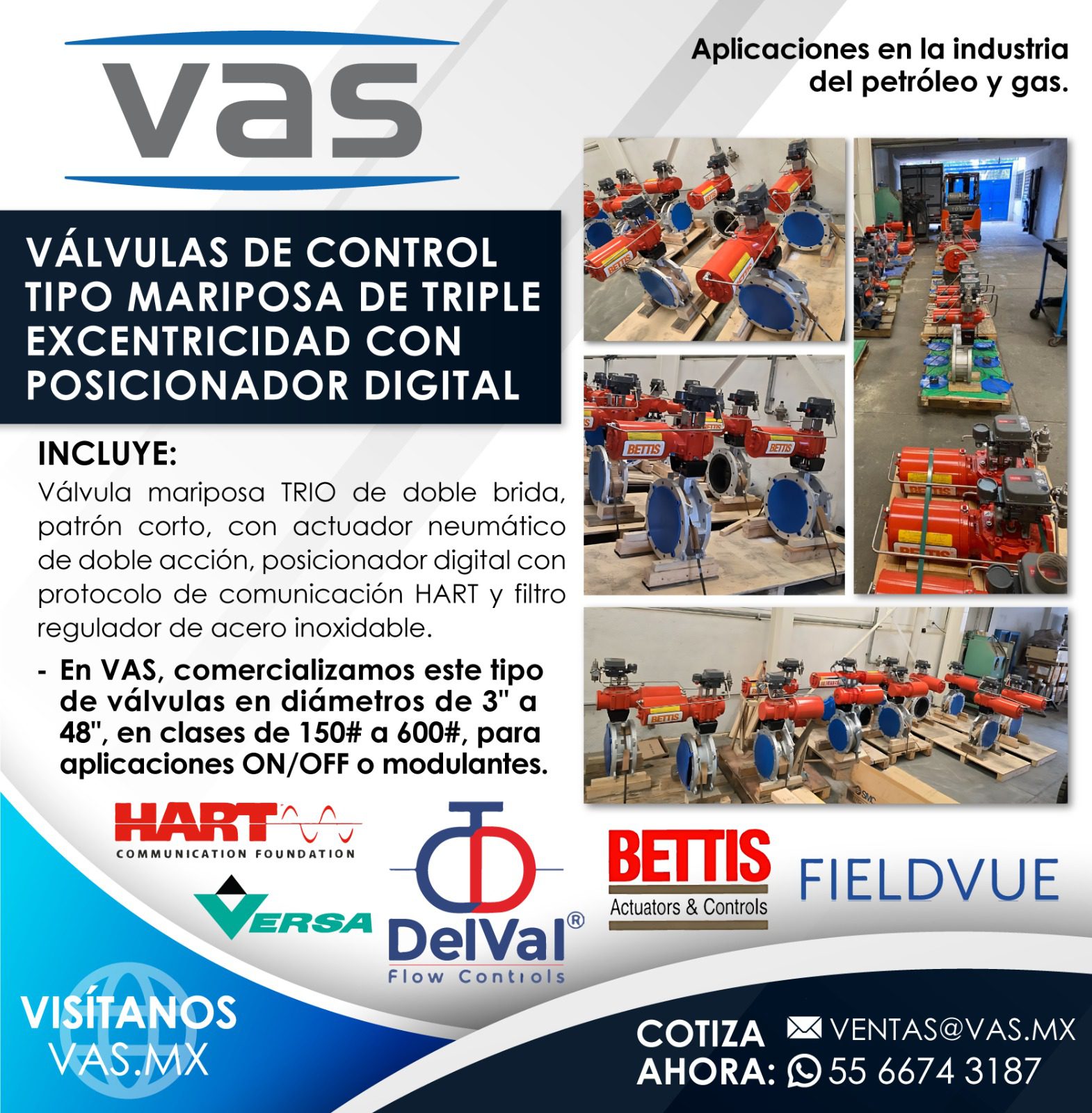 Válvulas de control de triple excentricidad para hidrocarburos